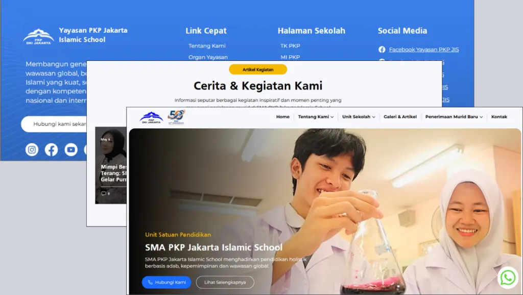 contoh website sekolah SMA PKP Jakarta Islamic School