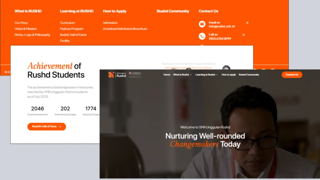 contoh website sekolah SMA Unggulan Rushd
