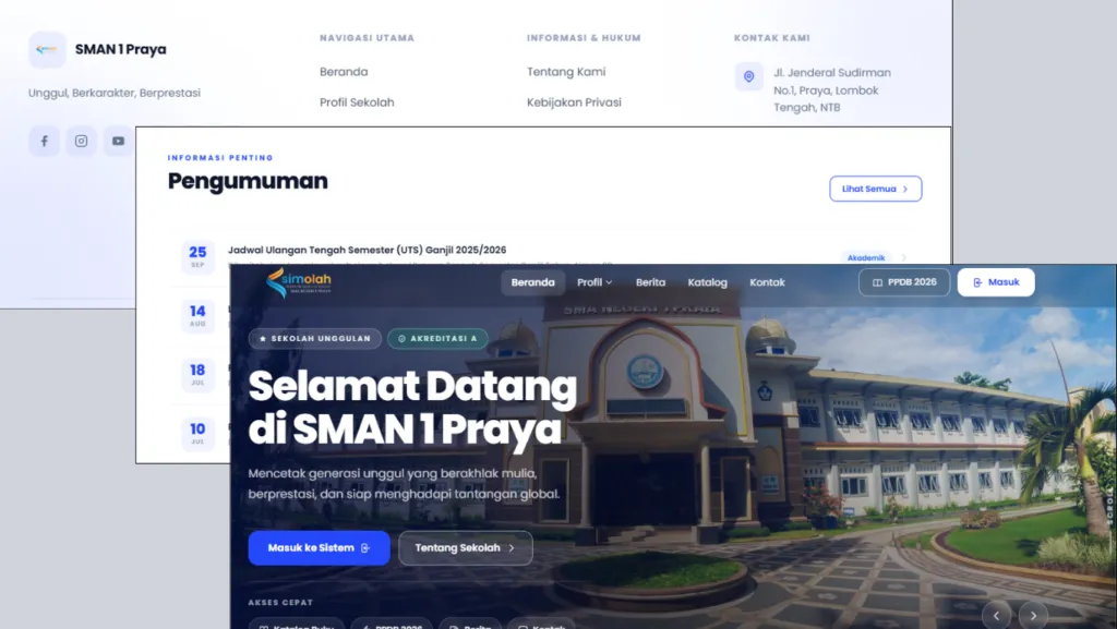 contoh website sekolah SMAN 1 Praya
