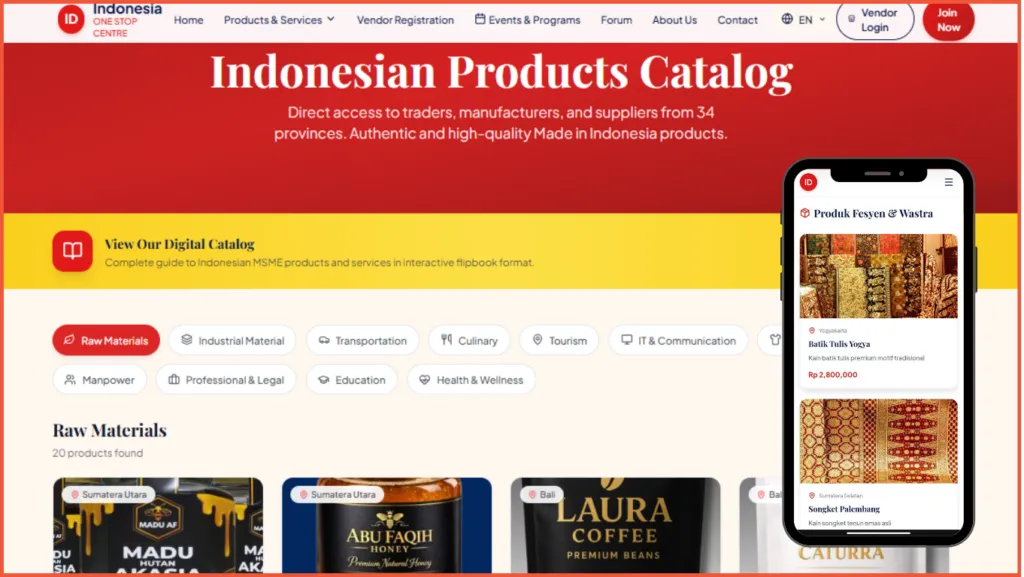 Product Catalog Website Examples to Support Your Business 3 website indonesia one stop centre EN 1