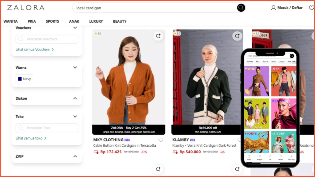 Product Catalog Website Examples to Support Your Business 2 website zalora indonesia