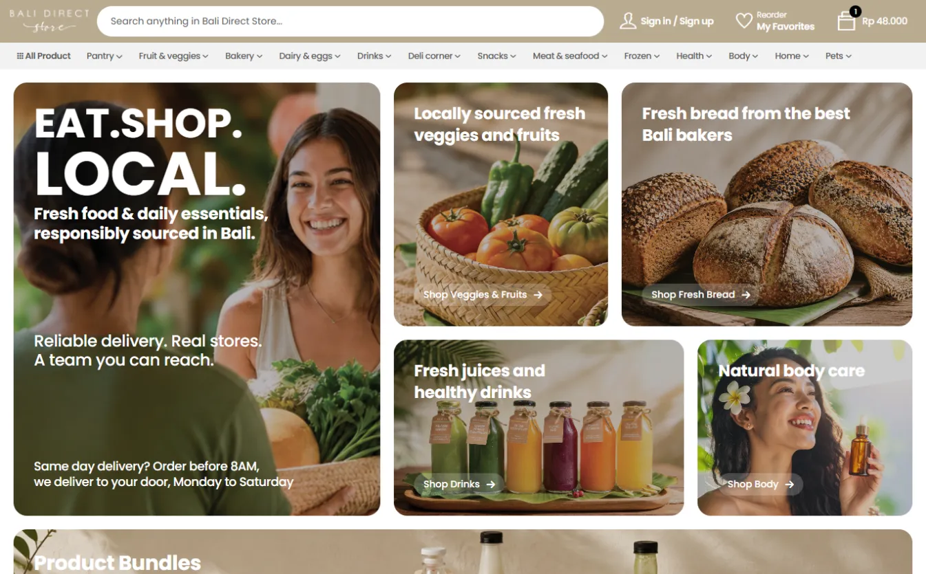 Bali Directs homepage