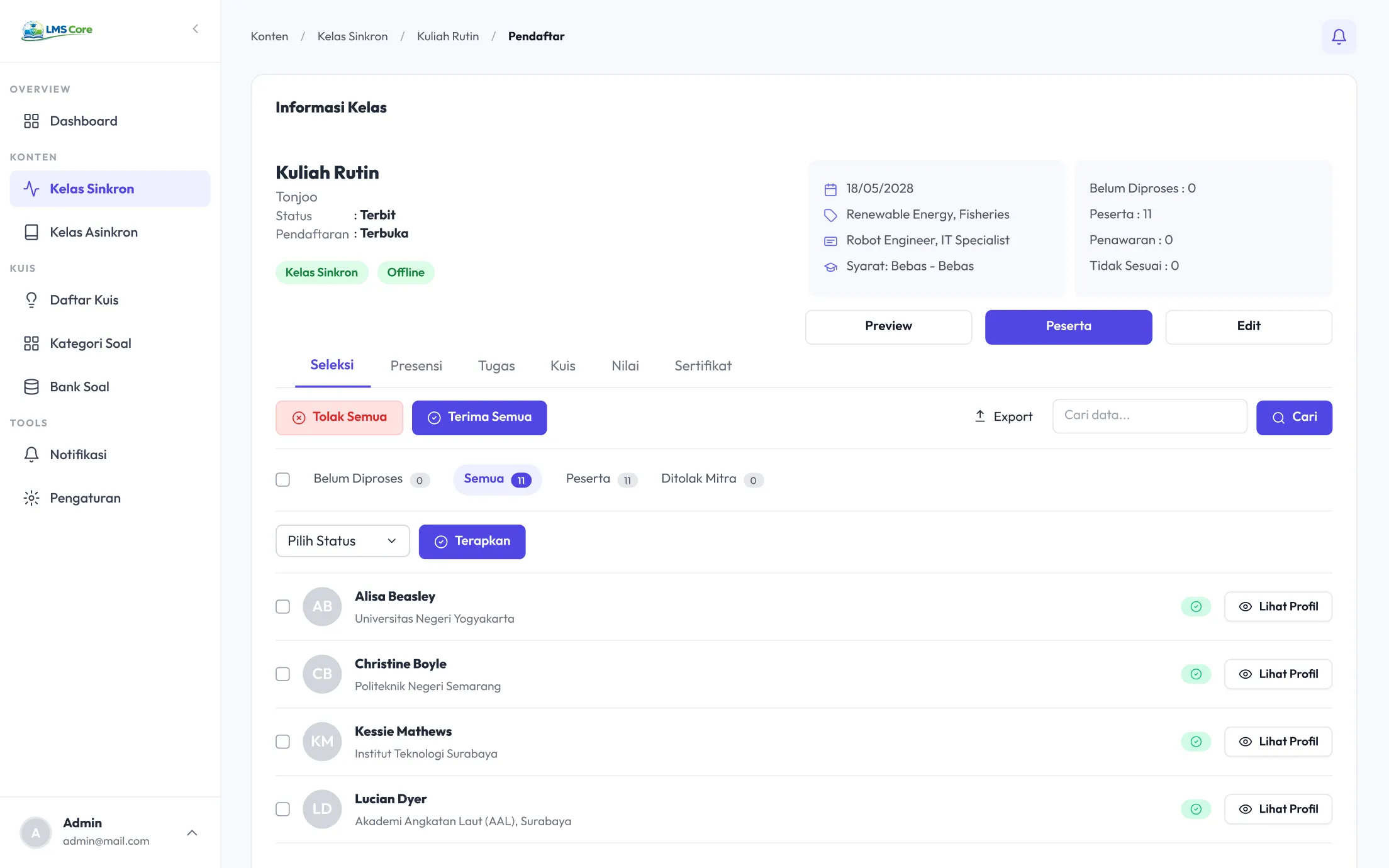 Learner Selection & Progress